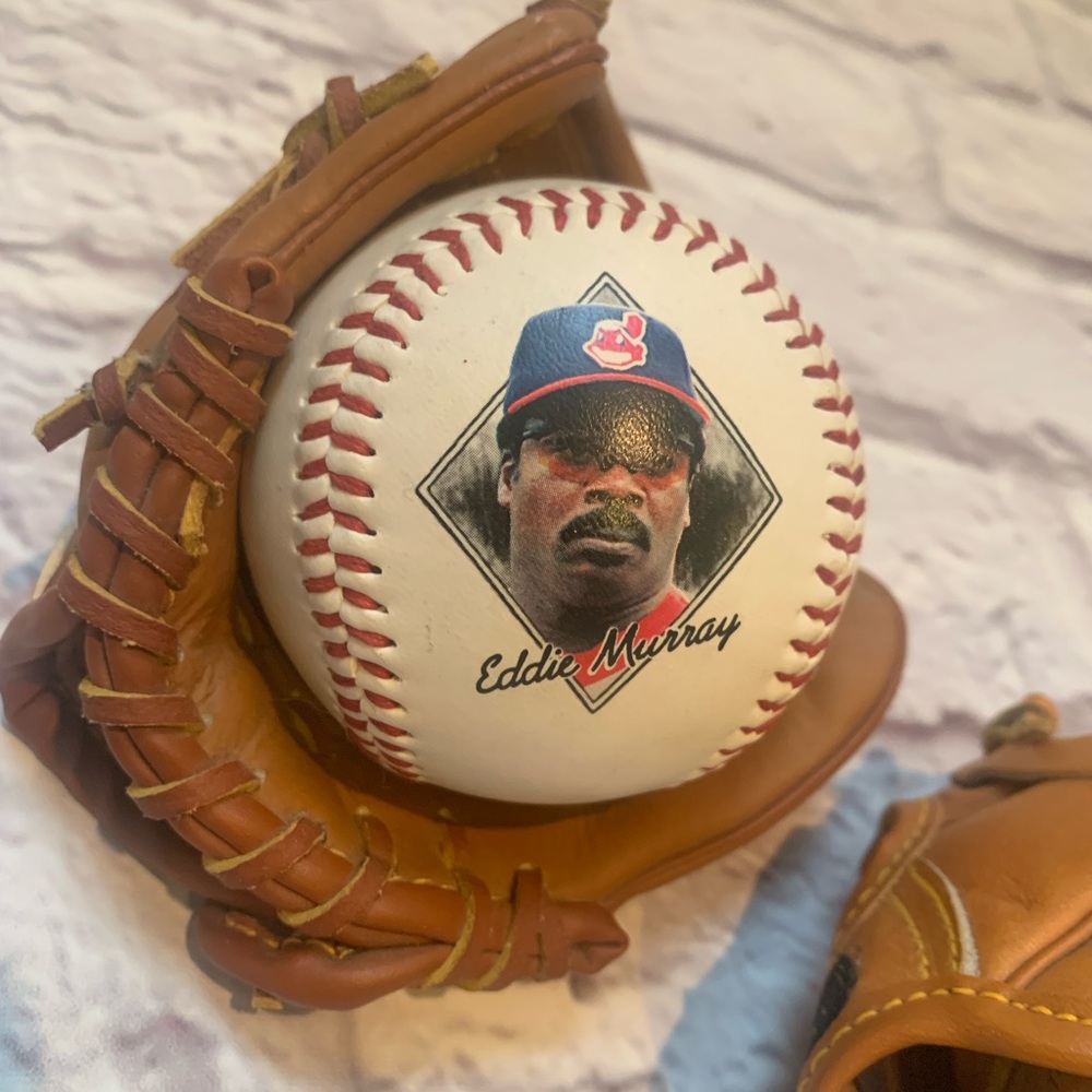 Cleveland Indians 1995 Eddie Murray fotoball baseball mini glove vintage